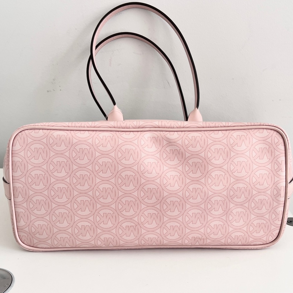 NWT Michael Kors Pink ‘Jodie’ Monogram Jacquard Large Tote Bag in “Powder Blush” - Picture 7 of 10
